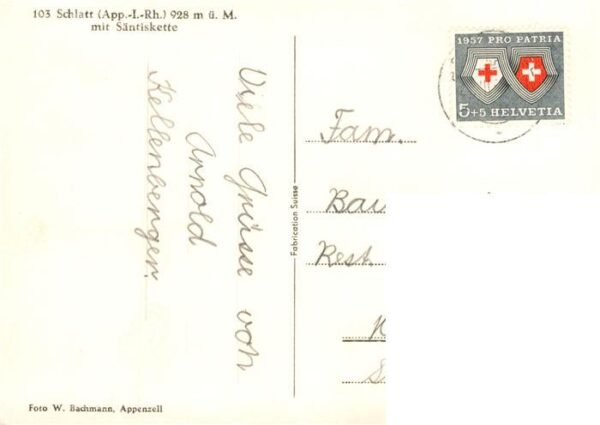 Schlatt Appenzell IR mit Kirche und Säntiskette – Bild 2