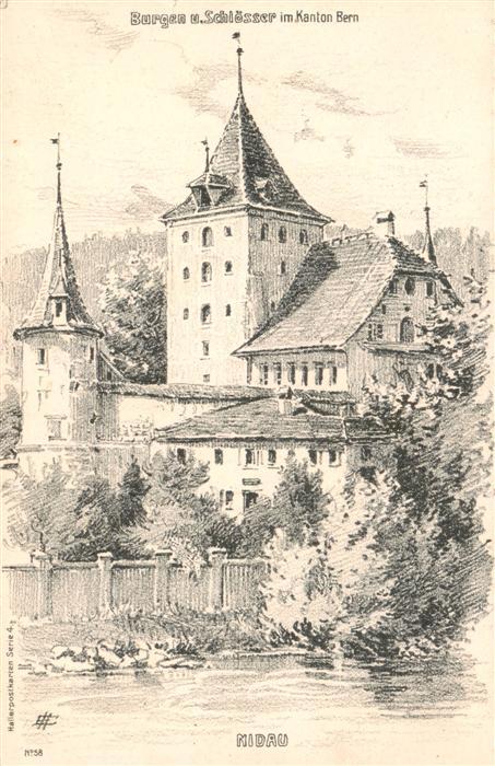 Bern BE Schloss im Kanton Bern Zeichnung