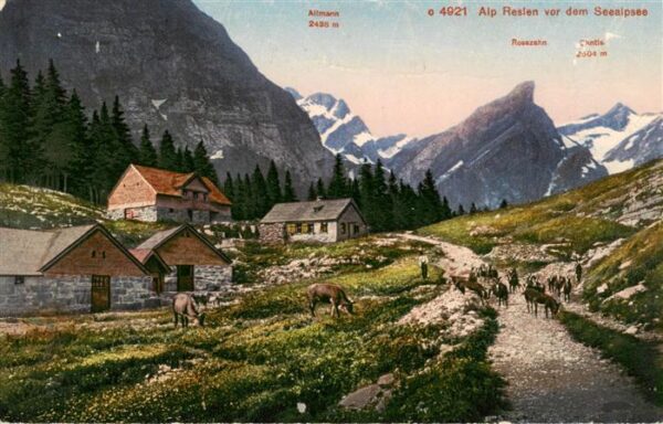 Seealpsee Saentis IR Alp Reslen Altmann Rosazahn Säntis