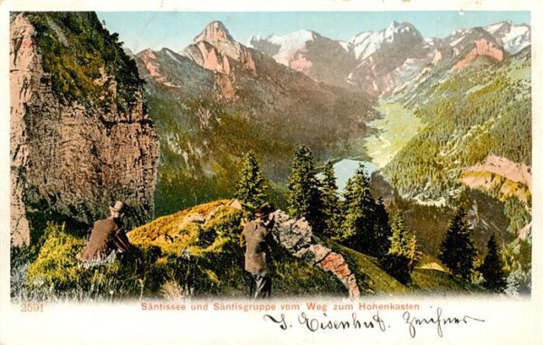 Saentis 2504m AR Säntissee und Säntisgruppe vom Weg zum