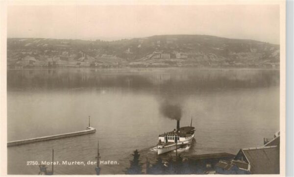 Morat Murten FR Panorama Hafen Dampfer