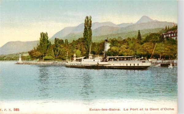 Evian-les-Bains 74 Le Port et a Dent d'Oche