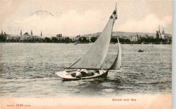 Zuerich  ZH Blick vom See Segelboot