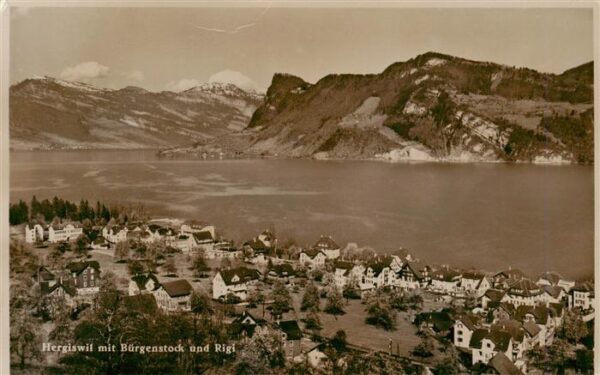 Hergiswil NW Panorama Vierwaldstättersee mit Bürgens