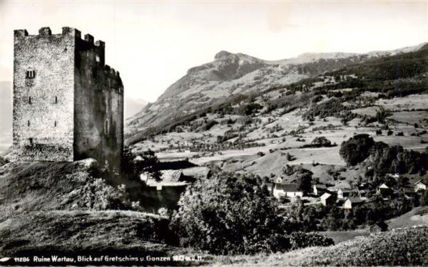 Gretschins SG Burgruine Wartau Panorama Blick zum Gon