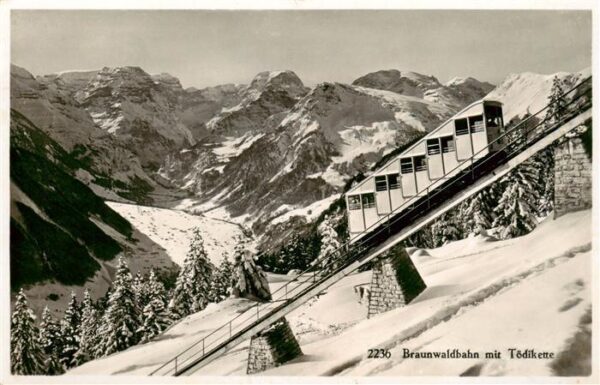 Braunwald GL Braunwaldbahn Bergbahn mit Tödikette Al