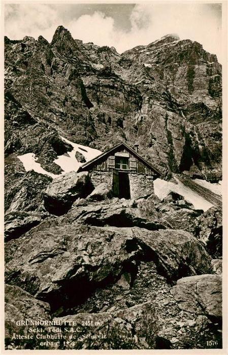 Linthal  GL Grünhornhütte Älteste Clubhütte der Sch