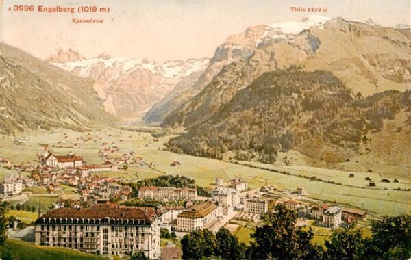 Engelberg  OW Panorama Blick gegen Spannörter und Tit