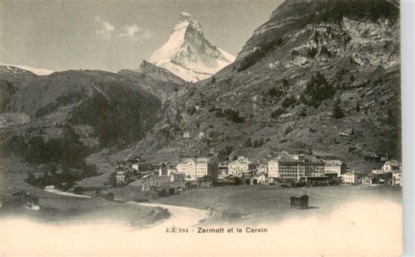 Zermatt VS Panorama Blick gegen Matterhorn Mont Ce