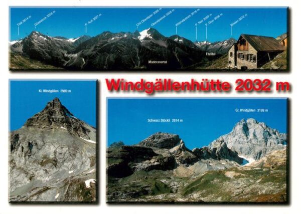 Windgaellenhuette 2035m Oberalpstock UR Kleine Windgällen Schwarz Stöckli Gross