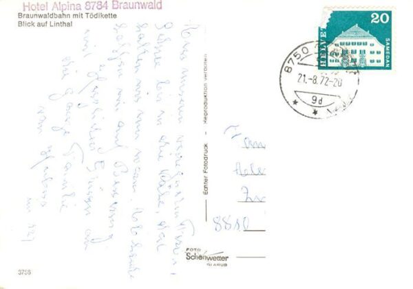 Braunwald GL Hotel Alpina Braunwaldbahn mit Tödikett – Bild 2