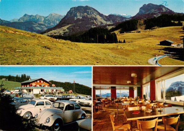Vorderthal SZ Berggasthaus Sattelegg Gastraum Panoram