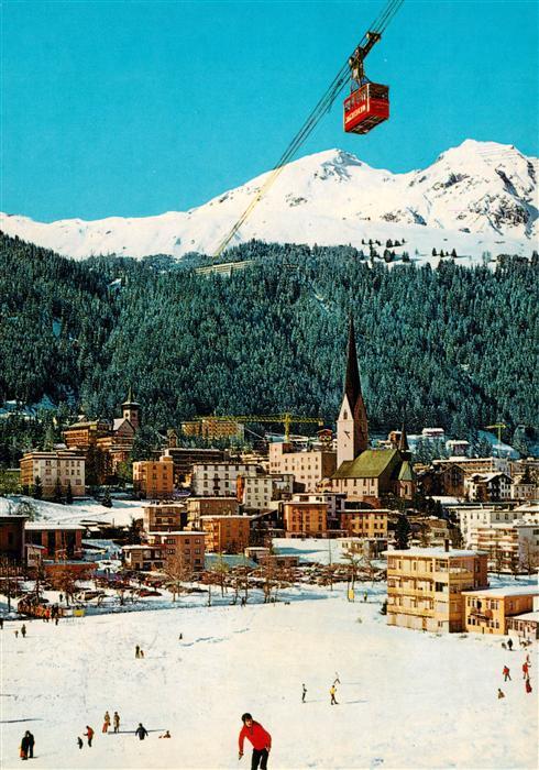 Davos GR Blick auf Schatzalp und Schiahörner mit