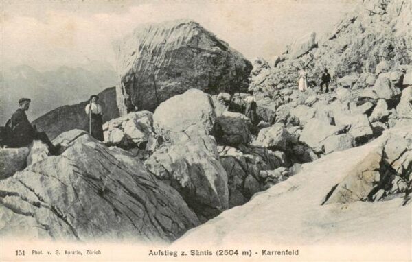 Saentis 2504m AR Aufstieg zum Säntis Karrenfeld