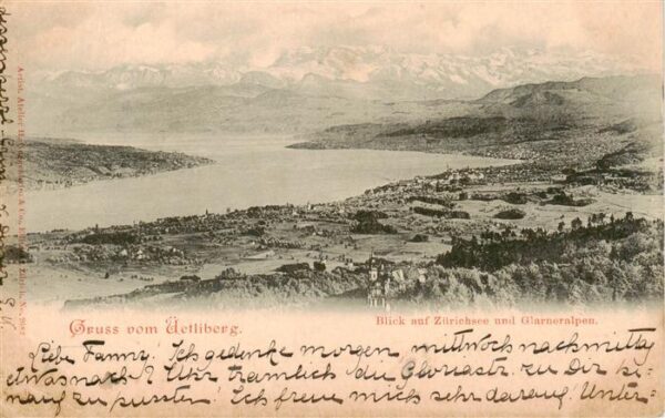 Uetliberg Ueetliberg ZH Blick auf Zürichsee und Glarneralpen