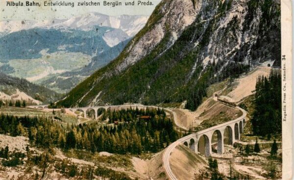 Albulabahn GR Viadukt zwischen Bergün und Preda