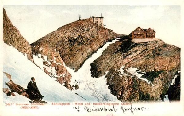 Saentis 2504m AR Gipfel Hotel und Meteorologische Statio