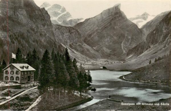 Seealpsee Saentis IR mit Altmann und Säntis