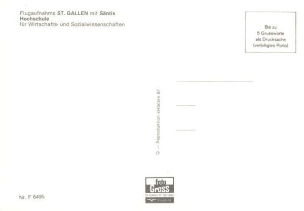 St Gallen SG Fliegeraufnahme mit Hochschule und Sänt – Bild 2