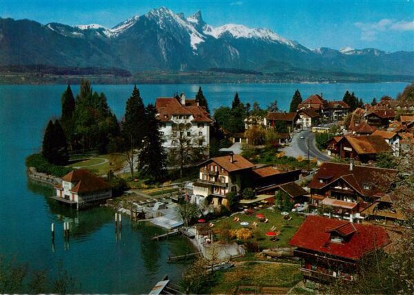 Gunten Thunersee BE Stockhornkette Fliegeraufnahme