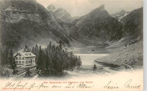 Seealpsee Saentis IR mit Altmann und Säntis