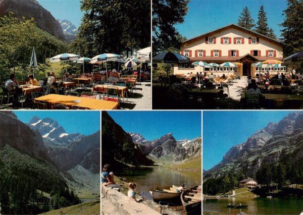 Weissbad IR Berggasthaus Seealpsee Terrasse Seepart