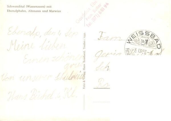 Wasserauen Wasserau IR Schwendital mit Ebenalpbahn Altmann und – Bild 2