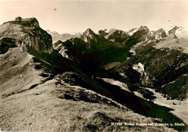 Weissbad IR Alpenpanorama Hoher Kasten mit Altmann