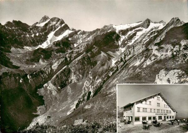 Ebenalp 1641m AI Berggasthaus Blick auf Meglisalp Altman