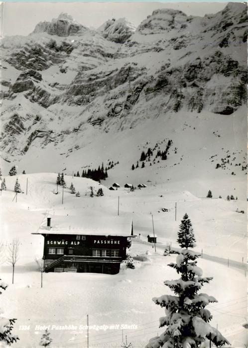 Schwaegalp AR Berghütte Passhöhe Winterpanorama Appen