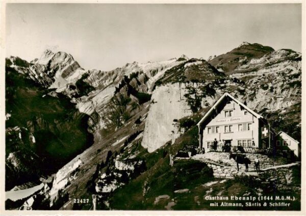 Ebenalp 1641m AI Berggasthaus mit Altmann Säntis und Sch