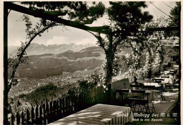 Meldegg 645m Walzenhausen AR Gaststätte Terrasse Blick in den Alpste