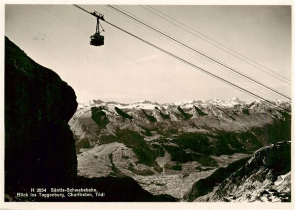 Schwaegalp AR Säntis-Schwebebahn Blick ins Toggenburg