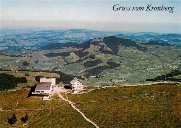 Kronberg 1663m Appenzell IR Panorama Blick auf Gonten und Bodensee