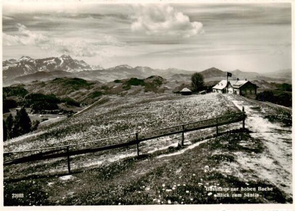 Appenzell IR Gasthaus zur hohen Buche Blick zum Sänt