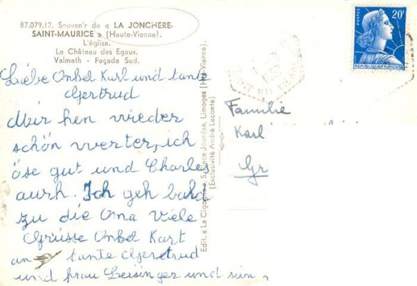 La Jonchere -Saint-Maurice 87 Haute-Vien Eglise Le Chateau des Egaux Valmath Fac – Bild 2