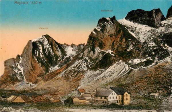 Meglisalp 1520m Altmann AR mit Marwies und Bötzelkopf