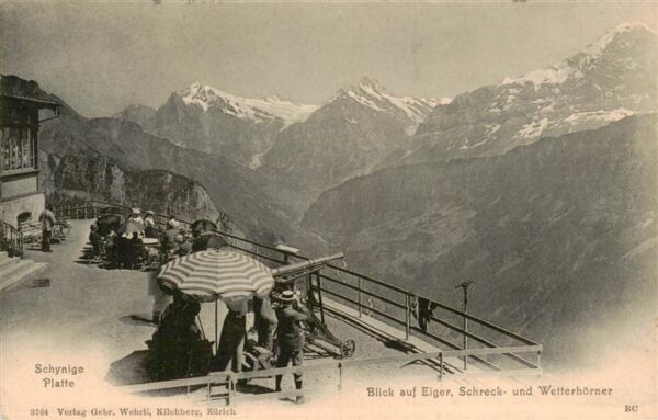 Schynige-Platte-Bahn BE Blick auf Eiger Schreck und Wetterhörne
