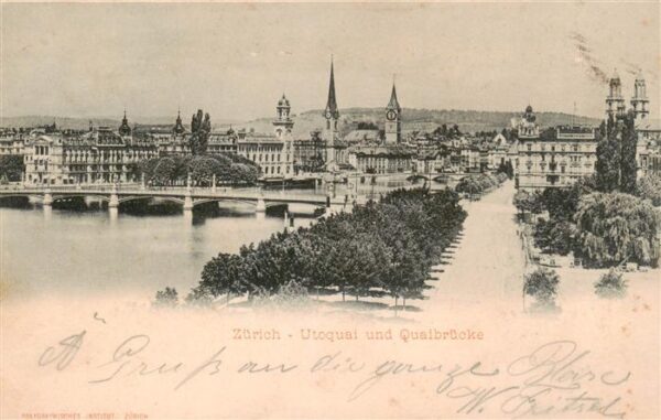 Zuerich  ZH Utoquai und Quaibrücke