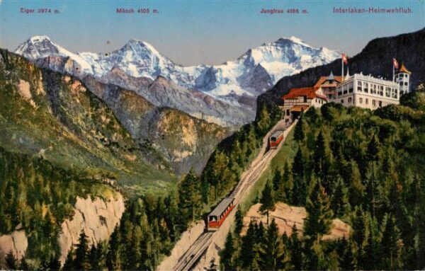 Interlaken BE Heimwehfluh mit Eiger Mönch und Jungfra