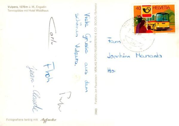 Vulpera Tennisplätze mit Hotel Waldhaus – Bild 2