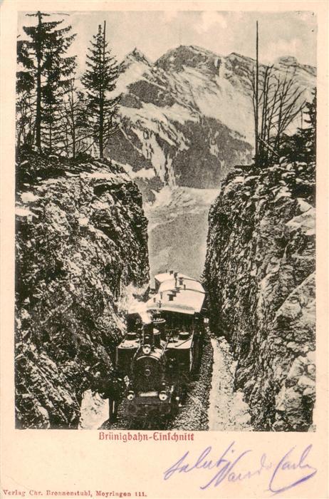 Bruenig  OW Brünigbahn Passhöhe Einschnitt