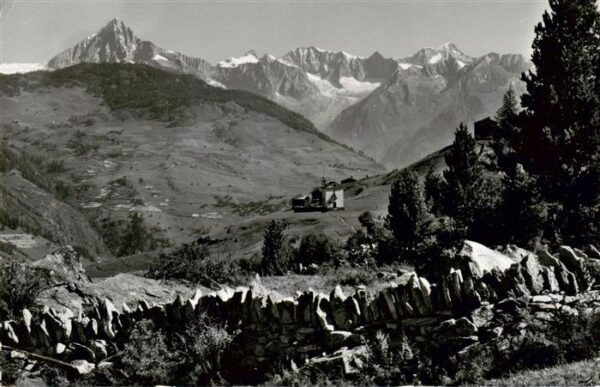 Eggen Bellwald Graechen VS Panorama Blick gegen Bietschhorn Nestho