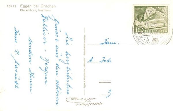 Eggen Bellwald Graechen VS Panorama Blick gegen Bietschhorn Nestho – Bild 2
