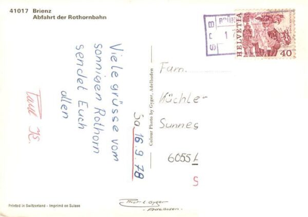 Brienz Brienzersee BE Abfahrt der Rothornbahn – Bild 2