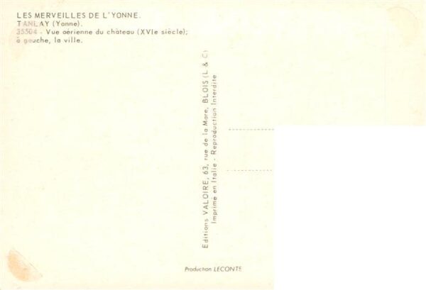 Tanlay 89 Yonne Vue aerienne du chateau a gauche la vil – Bild 2