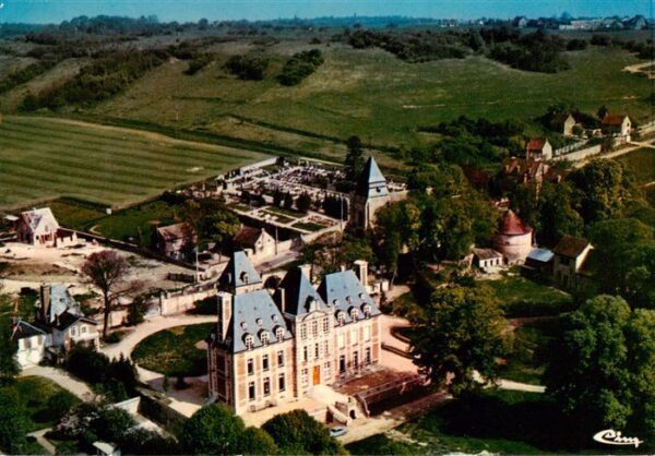 Menilles 27 Eure Vue generale aerienne Le chateau l'egli