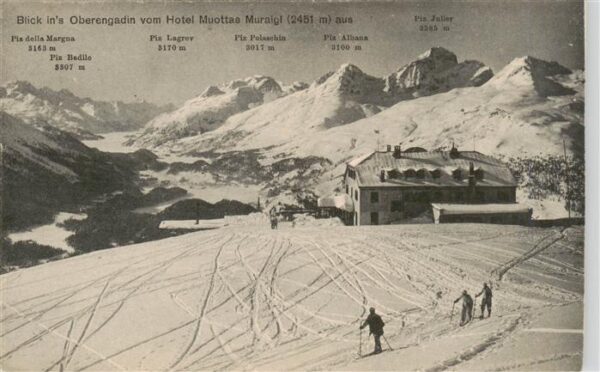 Muottas Muragl Muottas Murail 2453m GR Blick ins Oberengadin vom Hotel Muottas