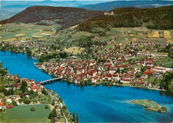 Stein Rhein Stein am Rhein SH Fliegeraufnahme mit Burg Hohenklingen