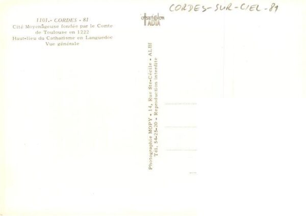 Cordes-sur-Ciel 81 Tarn Cite Moyenageuse fondee par le Comte de – Bild 2